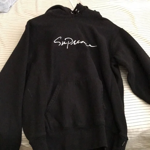 Supreme cursive hoodie cheap